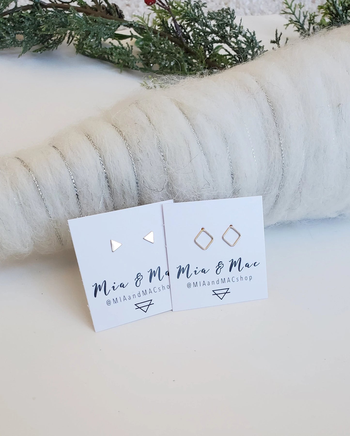 Tiny Triangle Earrings