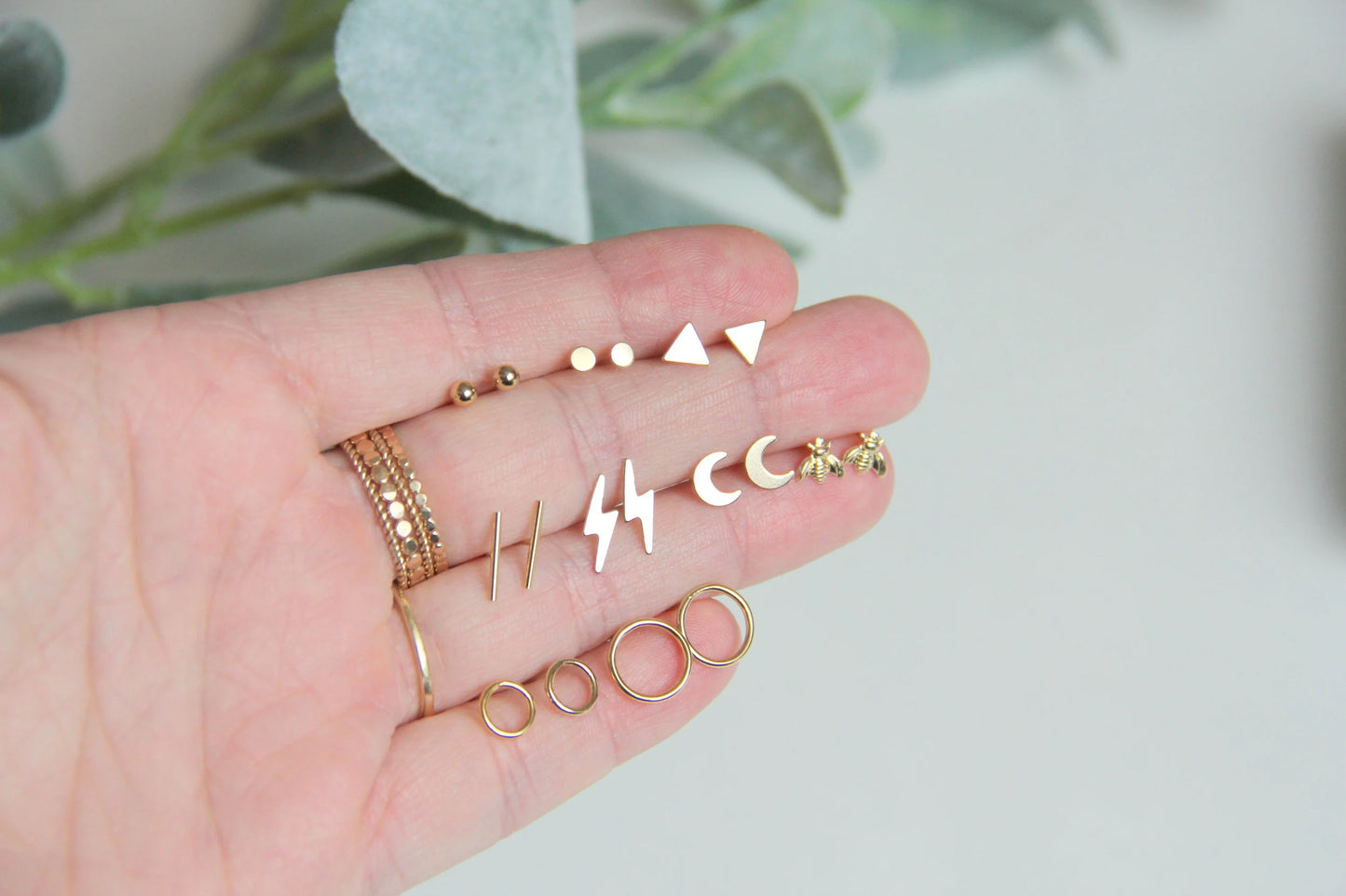 Tiny Lighting Bolt Earrings