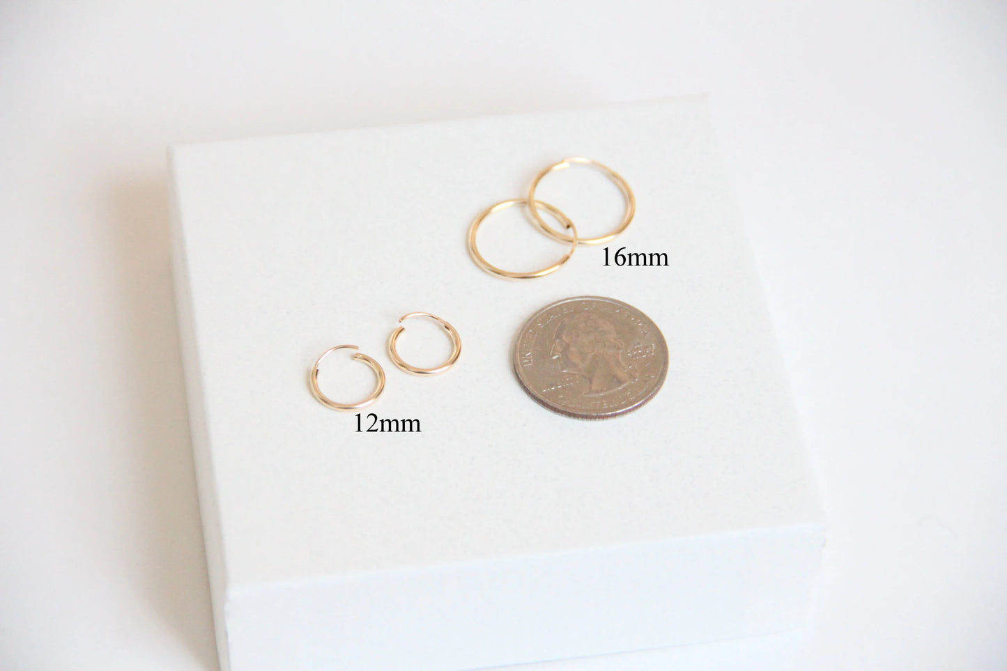 16mm Hoops, 14kt gold filled