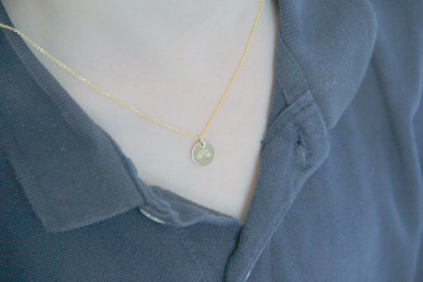 Rainbow Stamped Necklace