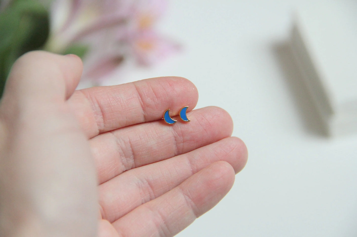 Tiny Moon Earrings