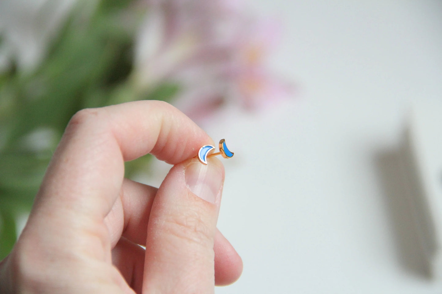 Tiny Moon Earrings