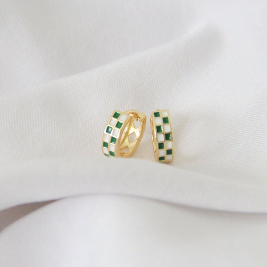 Green and White Checkers Huggies