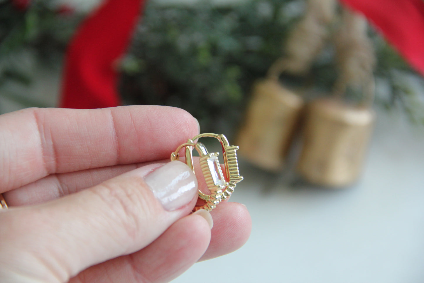 Oblong CZ Huggies
