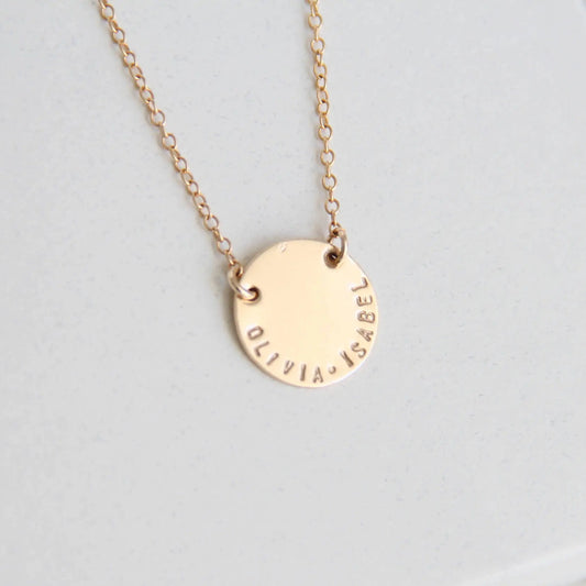 5/8in Initial Disk Necklace