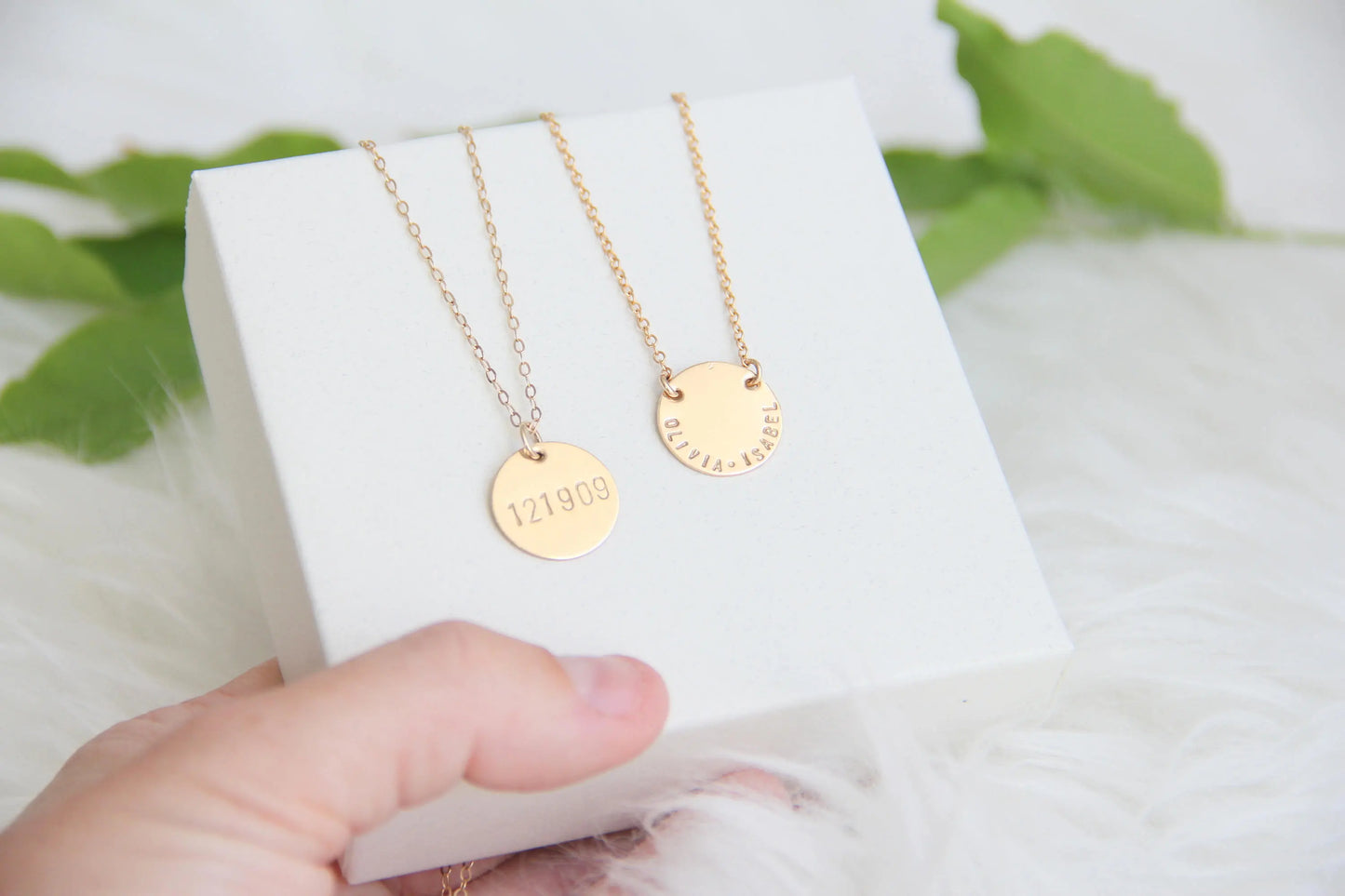 5/8in Initial Disk Necklace