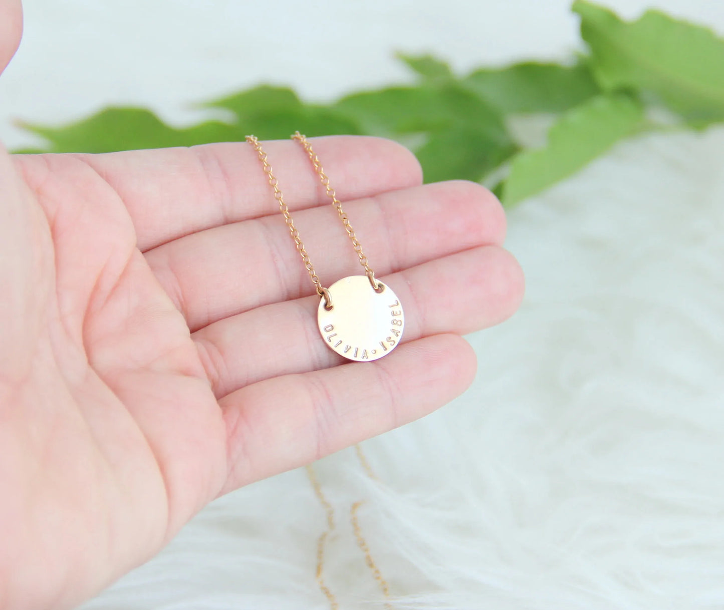 5/8in Initial Disk Necklace