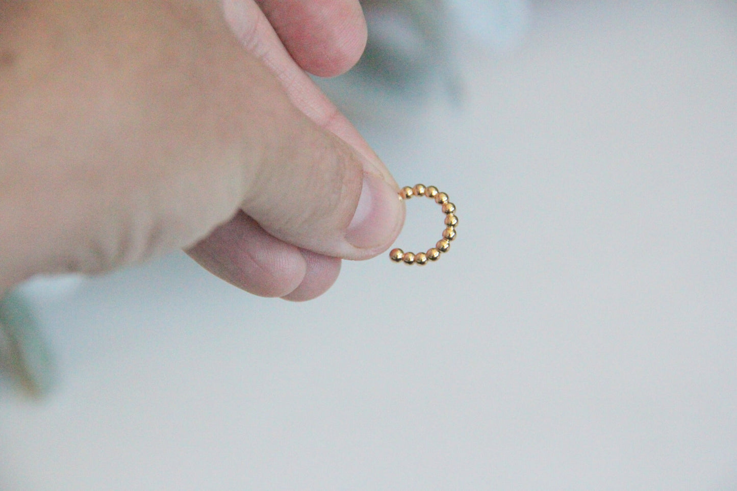 Gold Beaded Ear Cuff