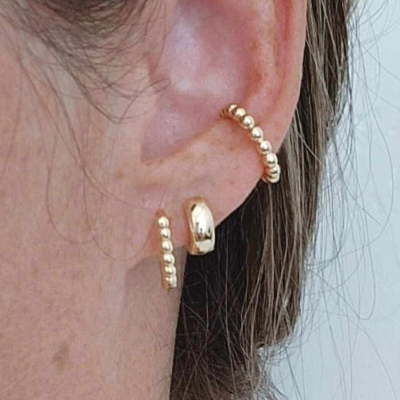 Gold Beaded Ear Cuff