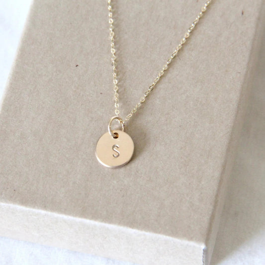 Initial Disk Necklace 3/8in, small