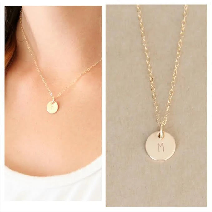 Initial Disk Necklace 3/8in, small