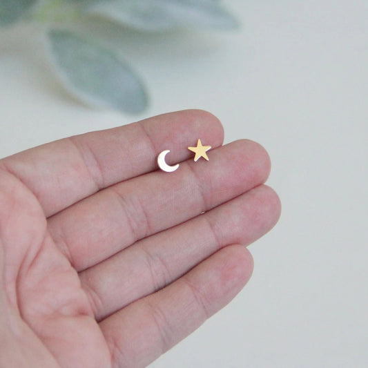 Moon and Star Earrings